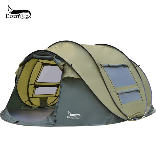 Desert&amp;Fox Automatic Pop-up Tent, 3-4 Person Outdoor Instant Setup Tent 4 Season Waterproof Tent for Hiking, Camping, Travelling