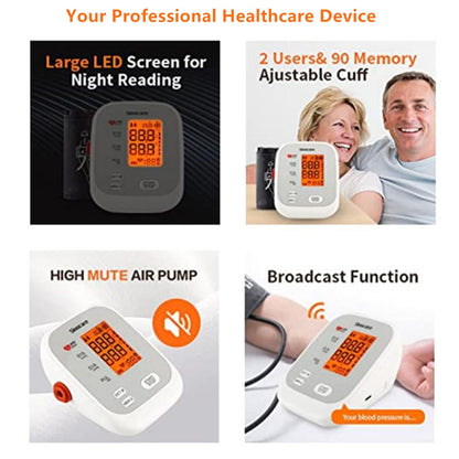 Sannuo Blood Pressure Monitor Upper Arm Blood Pressure Cuff Device Automatic Digital BP Machine Heart Rate Pulse Monitor Voice