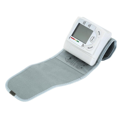 Digital Wrist Blood Pressure Monitor Pulse Meter Heart Rate Monitor Tonometer Mini Sphygmomanometer LCD Display Pulsometer