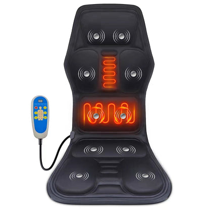 Electric Heating Vibrating Massage Chair Pain Relief Cussion Seat Pad Lumbar Back Shoulder Massager Mattress Car Office Home Mat