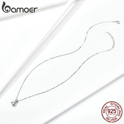 BAMOER Authentic 925 Sterling Silver Clear CZ