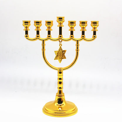 Crystal candle holder Big Menorah Candelabra Brass Gold holders 7 Branched Religious