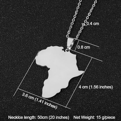 Fashion Selling African Map Pendant Necklaces Men&amp; Women Stainless Steel Gold Color Africa Map Jewelry Gift