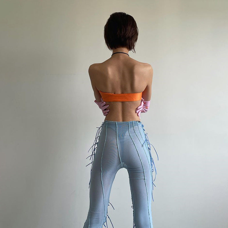 High Waist Long Slim Fit Pants